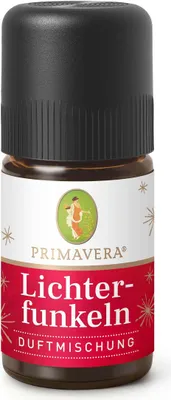 Produktbild von PRIMAVERA Lichterfunkeln Duftmischung bio 5 ml - Benzoe Siam, Frangipani, Bergamotte - Aromaöl, Duftöl, ätherisches Öl - Aromatherapie - strahlend-sanft - vegan