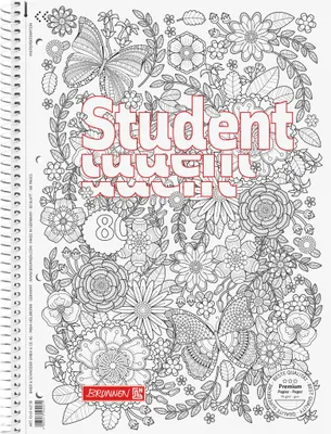 Zdjęcie produktu dla BRUNNEN 106742701 Collegeblock Premium Student "Butterfly" ZENart A4 w linie, z linią marginesu wewnątrz i na zewnątrz, Lin. 27