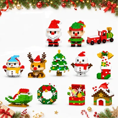 Produktbild von Christmas Brick mit Mini-Bausteinen – 12 festliche Weihnachtsfiguren