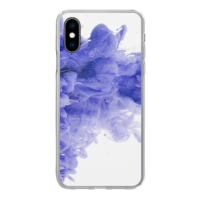 Produktbild von MuchoWow® Handyhülle Schutzhülle Hülle für iPhone X Tinte - Lila - Abstrakt Silikon Softcase Handy Hülle - Handyhülle
