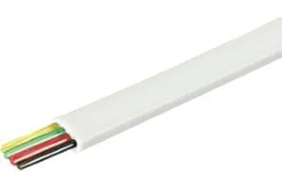 Produktbild von gembird Flaches Telefonkabel, Litze, 100m, weiß, 4 Adern