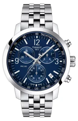 Immagine prodotto di Orologio da uomo Tissot PRC 200, diametro 43 mm, modello 114.417.11.047.00, colore grigio/blu