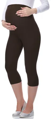 Image de Leggings de grossesse 3/4 Be Mammy en viscose BE-03 (marron, XXL)
