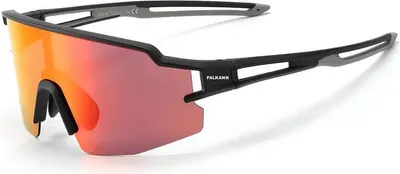 Produktbild von Falkann Air Fahrradbrille Set – Verspiegelte Sport- & Sonnenbrille mit Polarisierter Linse – UV400 Schutz – Schwarz/Grau
