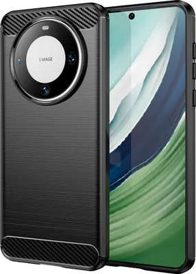 Produktbild von Hülle für Huawei Mate 60 Carbon-Faser Weich TPU Silikon Stoßfest Handyhülle Schwarz