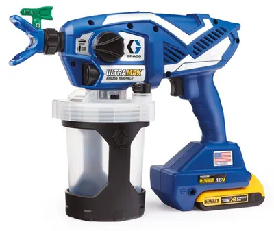 GRACO Farbpistole ULTRAMAX Akku 2 x 18 V 2Ah DEWALT mit Ladegerät und Tasche