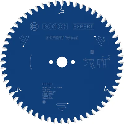 Zdjęcie produktu dla Ostrze do piły tarczowej EXPERT, 184x2,6/1,6x16 mm, Z56