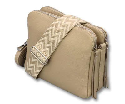 Produktbild von Adel Bags Schultertasche Leder, Umhängetasche für Damen, Taupe