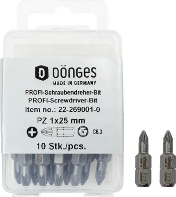 Produktbild von 10 Stück Dönges PZ-BIT für Kreuzschlitzschrauben, PZ 2, Länge 25 mm