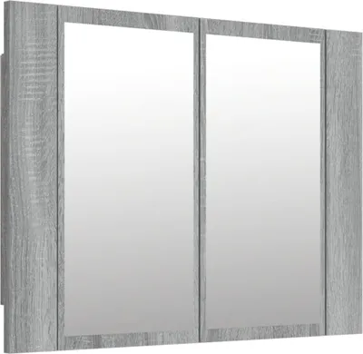 Produktbild von LED-Spiegelschrank Grau Sonoma 60x12x45 cm Holzwerkstoff