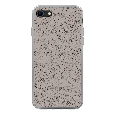 Produktbild von MuchoWow® Handyhülle Schutzhülle Hülle für iPhone 7 Polka dots - Schwarz - Grau Silikon Softcase Handy Hülle - Kartenhalter