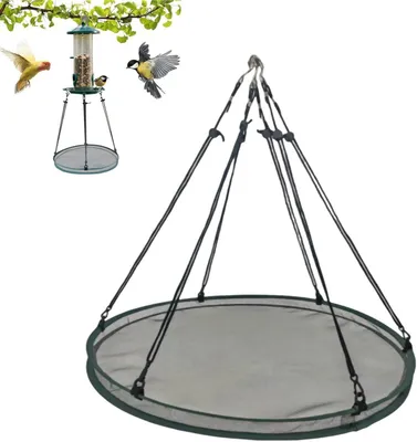 Productafbeelding van Vogelzaad Lade - Vogelvoer Bakje - Vogels Voeren - Praktische Puinverzameling - 40 cm - Groen