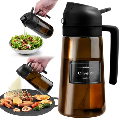 Ölsprüher 2-in-1, 0,5 L, Glas, lichtschützend, für Speiseöl