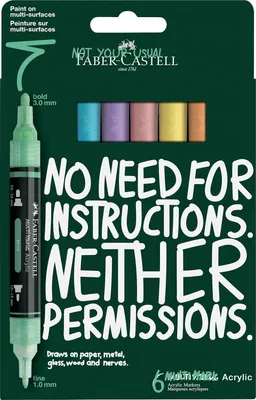 Produktbild von FABER-CASTELL Acrylic Marker Multimark Set 6 Pastel