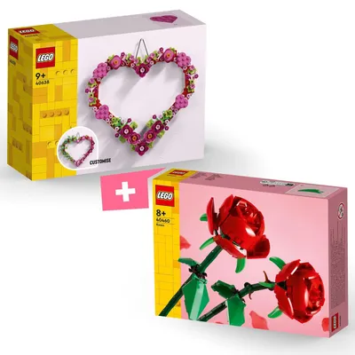 Productafbeelding van PLAY 2-delige set: 40638 Hartdecoratie en 40460 Rozen bouwstenen