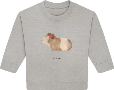 Produktbild von Mr. & Mrs. Panda Organic Baby Pullover Meerschweinchen Weisheit 12. - 18. Monat - Heather Grey - Geschenk, Wunder, Motivation, Bullover, Wunderland, Lustige Sprüche