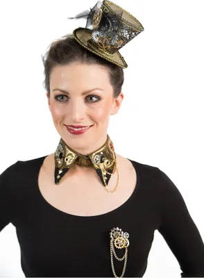 Produktbild von Oh5932 Metallic Kragen gold Zeitreise-Steampunk