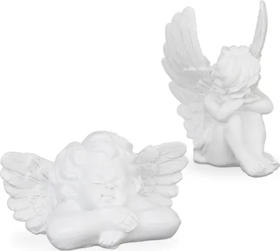 Immagine prodotto di Relaxdays Angelo da trincea set di 2 statuette di angeli graziosi resistenti alle intemperie e al gelo Sculture (12,99)