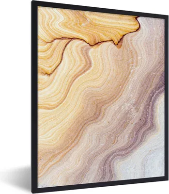 Produktbild von MuchoWow® Gerahmtes Poster Marmor - Textur - Sandstein - Gold - Marmoroptik 30x40 cm - Poster mit Schwarzem Bilderrahmen Wandposter Rahmen Foto Bilder - Wanddeko - Kunstdrucke