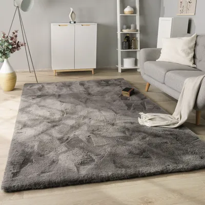 Produktbild von Hochflor Teppich Wohnzimmer Shaggy Kaninchenfell Imitat Kunstfell Langflor Flauschig Grösse 200x290 cm