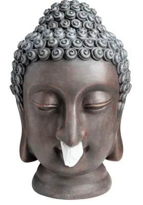 Produktbild von NEUSTEIN Buddha Kopf Taschentuchbox Taschentuchspender Kosmetiktücherbox für Wohnzimmer Küche Badezimmer Schlafzimmer