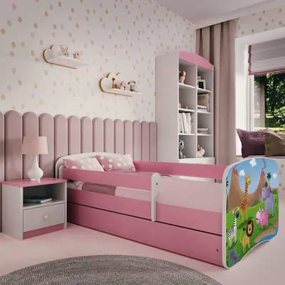 Produktbild von Kinderbett Jugendbett Safari 70x140, 80x160, 80x180 cm - Komplettset mit Schublade & Rausfallschutz