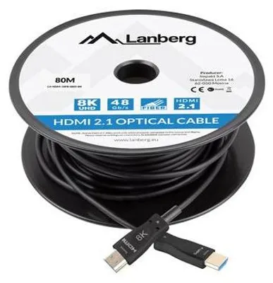 Zdjęcie produktu dla Kabel Hdmi Lanberg M/M V2.1 80M 8K Czarny Optyczny Aoc