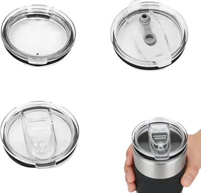 Produktbild von Ersatzdeckel für 20oz Skinny Tumbler, 3 Stück, transparent, auslaufsicher, wiederverwendbar