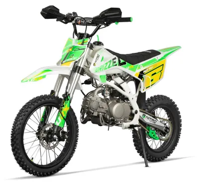 Produktbild von 125ccm Dirtbike Cross Bike Pocketbike 4 Takt 4 Gang Nitro Drizzel URX 17/14 Grün
