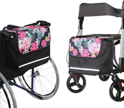 Produktbild von SENIORI Rollator / Rollstuhl Tasche Rollatortasche Rollstuhltasche 4F. Blumen - Flex