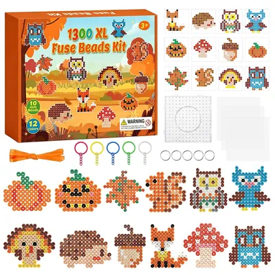 Productafbeelding van 1300 strikparels, groot herfstset, 10 mm, XL herfstfiguren, 12 designs