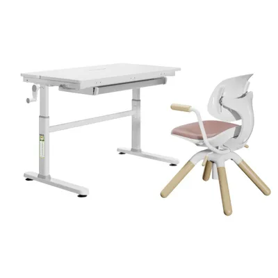 Produktbild von HOKO JANA & LAURAKinderschreibtisch höhenverstellbar 100x60 cm mit ergonomischem Lernstuhl – Schüler Set für Kinderzimmer