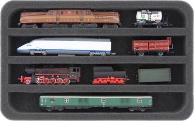 Produktbild von Schaumstoffeinlage Spur N für Modelleisenbahn Loks, 4 Stege
