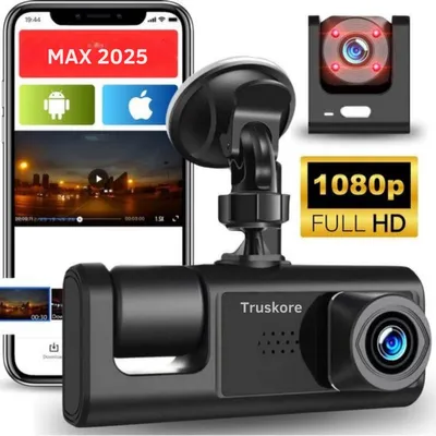 Image de Truskore Dashcam pour voiture Max 2025 - Avant et arrière - Image Full HD et vision nocturne - App incluse