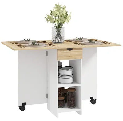 Produktbild von Klappbarer Esstisch, ausziehbarer Kš¹chentisch fš¹r 2 bis 4 Personen, 2 Ausklappplatten, 120 x 72 x 75 cm, Eiche