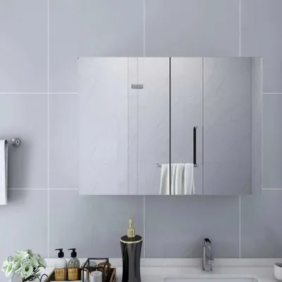 Produktbild von The Living Store Bad-Spiegelschrank Weiß 80x15x60 cm MDF