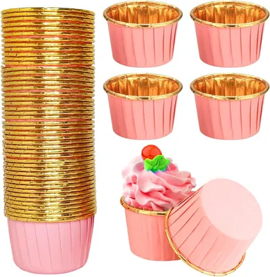 Produktbild von Muffinbackform 100 Stück Papier-Muffinformen, antihaftbeschichtete Muffinformen, Cupcake-Formen für Muffins, Kuchen, Pudding