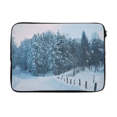 Produktbild von MuchoWow® Laptop Hülle 13 Zoll Wald - Schnee - Winter Laptoptasche - Laptophülle - Sleeve - Rundumschutz