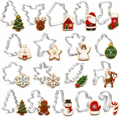Weihnachts-Ausstechformen, 18-teilig, Edelstahl