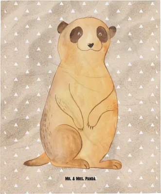 Produktbild von Mr. & Mrs. Panda Bettdecke Erdmännchen - Sandig - Geschenk, Schlafdecke, Kunstfelldecke, Tagesdecke, Traveling, Plaid, Roadtrip, Afrika, Sofadecke, Spruch, Reisen