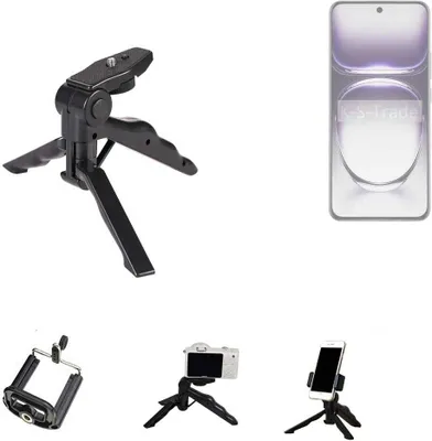 Produktbild von K-S-Trade Stativ Tisch-Ständer Dreibein Handy-Stativ Ständer kompatibel mit Oppo Reno12 PJV110 Mini-Stativ Smartphone Tripod Handy-Stativ aus