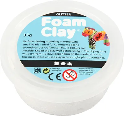 Produktbild von Foam Clay Modelliermasse, Weiß, Glitter