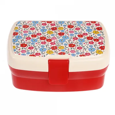 Produktbild von Lunchbox mit herausnehmbaren Fach Tilde Kunststoff ca.17x13x7,5cm Blumen Brotdose