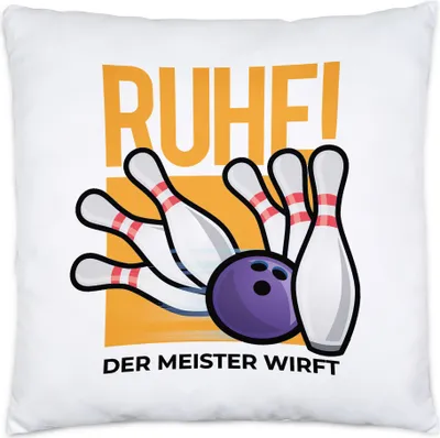Produktbild von Ruhe! Der Meister Wirft Kissen Kegelbahn Sport Spiel Freizeit Kegeln Bowlingbahn Bowlingball Kegelball Pins