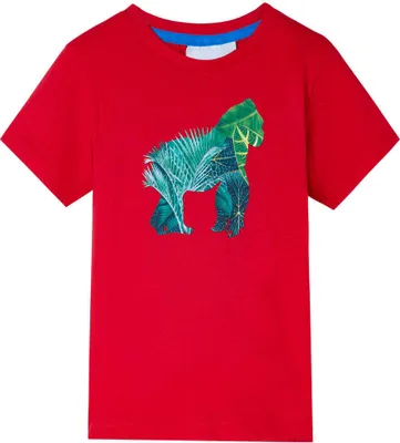 Produktbild von Kinder T-Shirt Rot Gr. 140, 100 % Baumwolle, Gorilla-Design