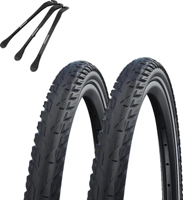 Produktbild von 2x Schwalbe Silento Fahrradreifen 28x1,60 42-622 Reflexstreifen + Reifenheber