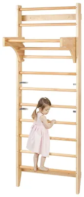 Image de VEVOR Mur d'échelles suédoises Echelle d'escalade d'intérieur à 10 marches en bois massif, échelle d'escalade pour aire de jeux d'intérieur supportant une charge de 100 kg Turnreck avec barre de traction - Cadeau idéal pour les enfants