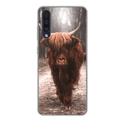 Produktbild von MuchoWow® Handyhülle Schutzhülle Hülle für Samsung Galaxy A50 Schottischer Hochländer - Wald - Kuh - Tiere - Natur Silikon Softcase Handy Hülle - Mobiltelefonhülle