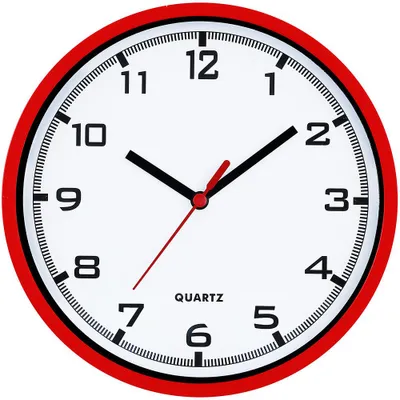 Produktbild von MPM-Quality Wanduhr Barag rund 200 mm Kunststoff Rot