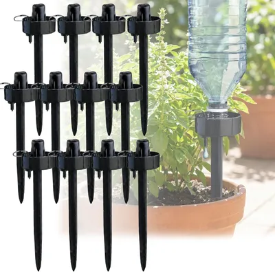 Produktbild von Bewässerungssystem für PET-Flaschen (12er-Set): Regulierbar - Pflanzenbewässerung für Urlaub, Balkon, Zimmer - Einfach genial